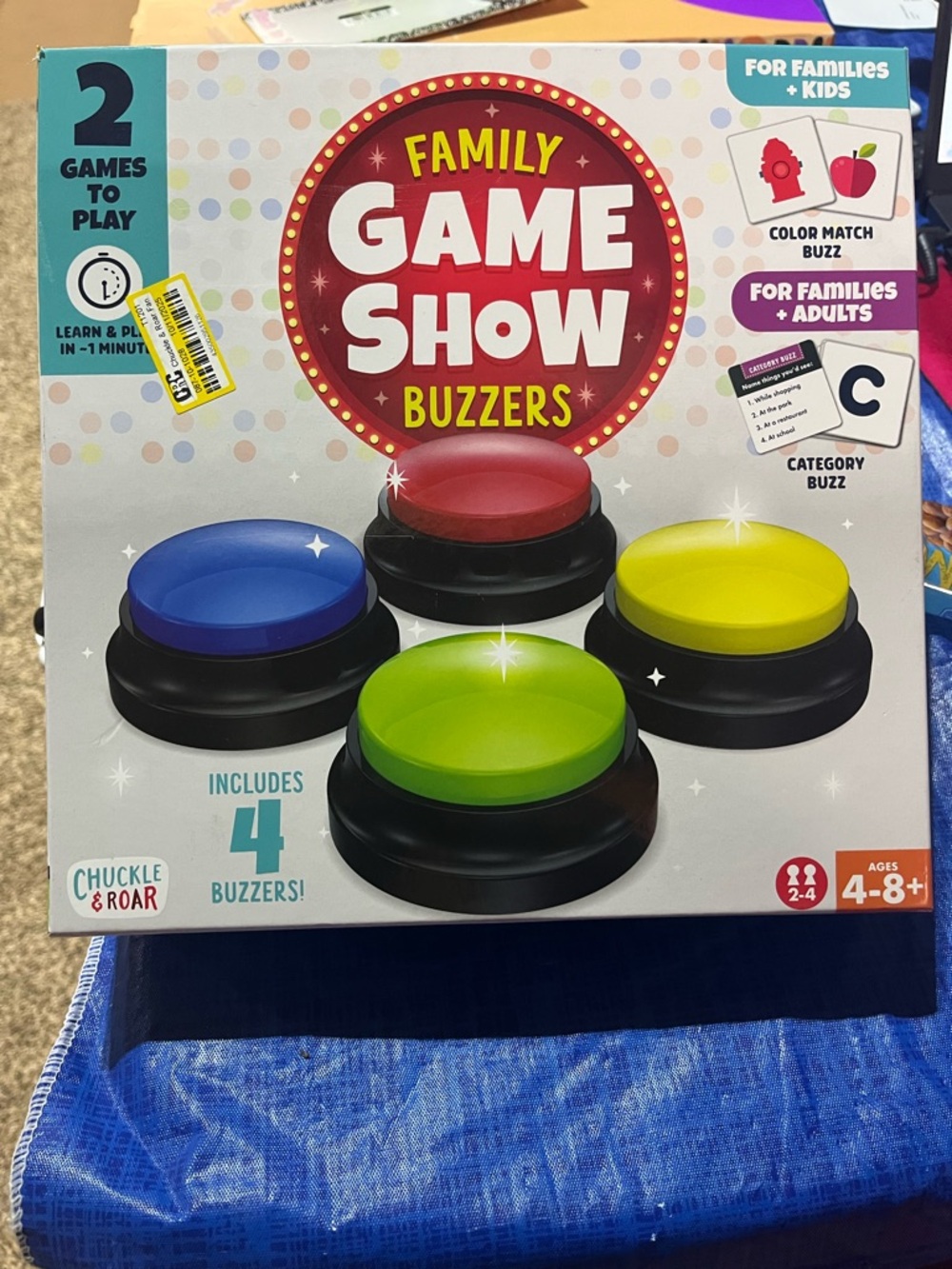 Family Game Show Buzzers - Red, Blue, Yellow, Green